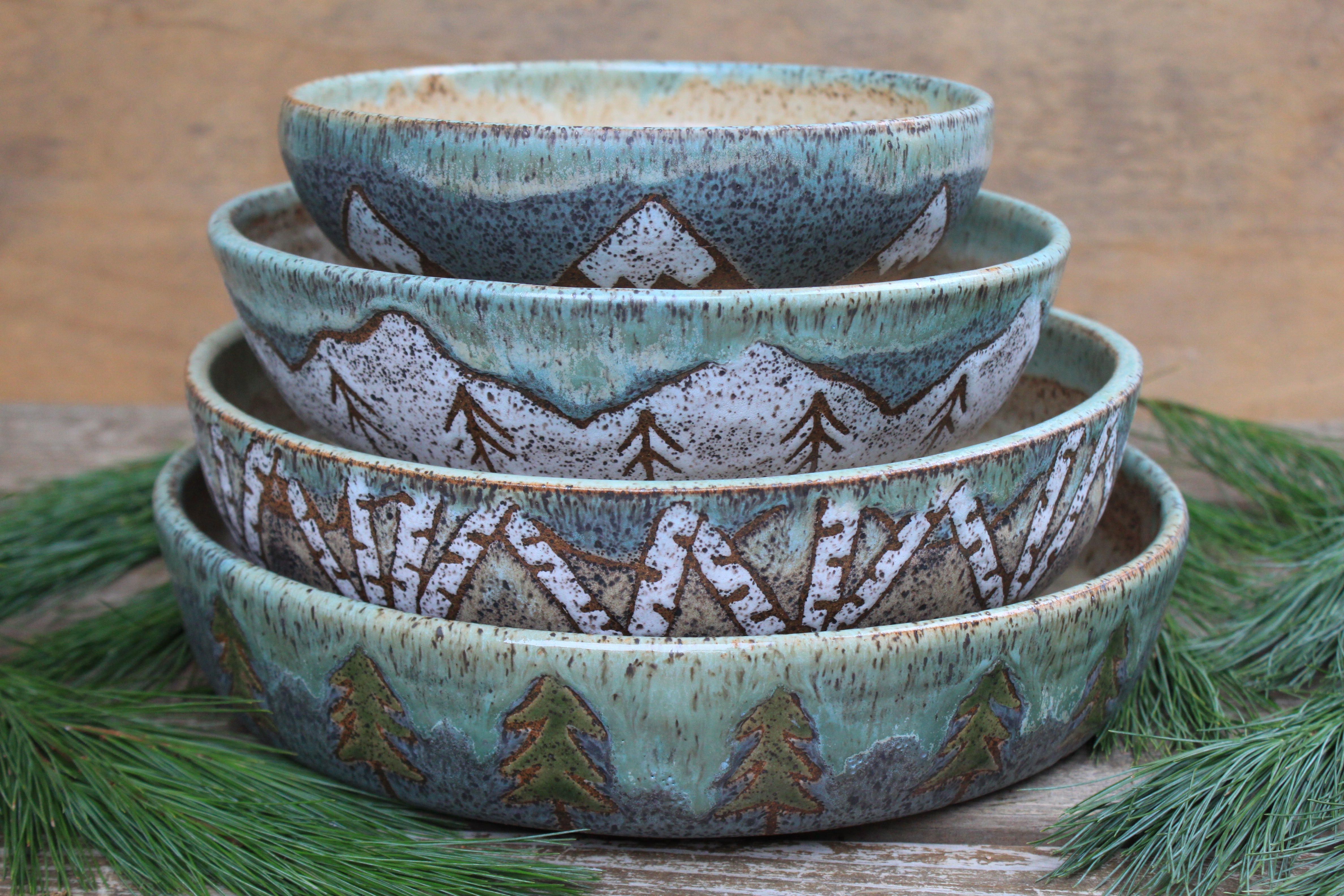 Journey Through the Mountains Nesting Bowl Set of 4