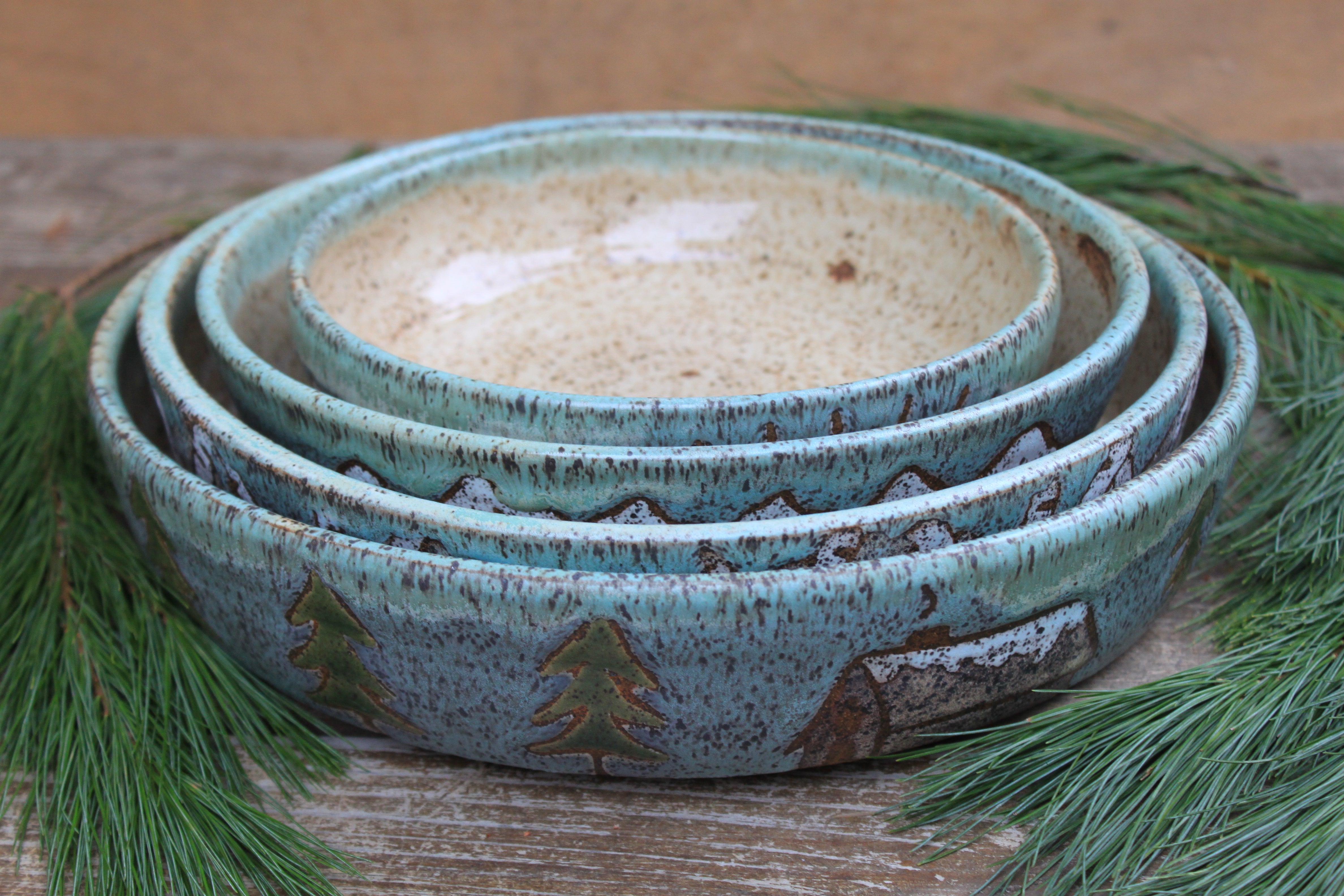 Journey Through the Mountains Nesting Bowl Set of 4