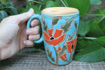 Load image into Gallery viewer, Poppy Party Carved Handled Travel Mug, 16 oz
