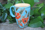 Load image into Gallery viewer, Poppy Party Carved Handled Travel Mug, 16 oz
