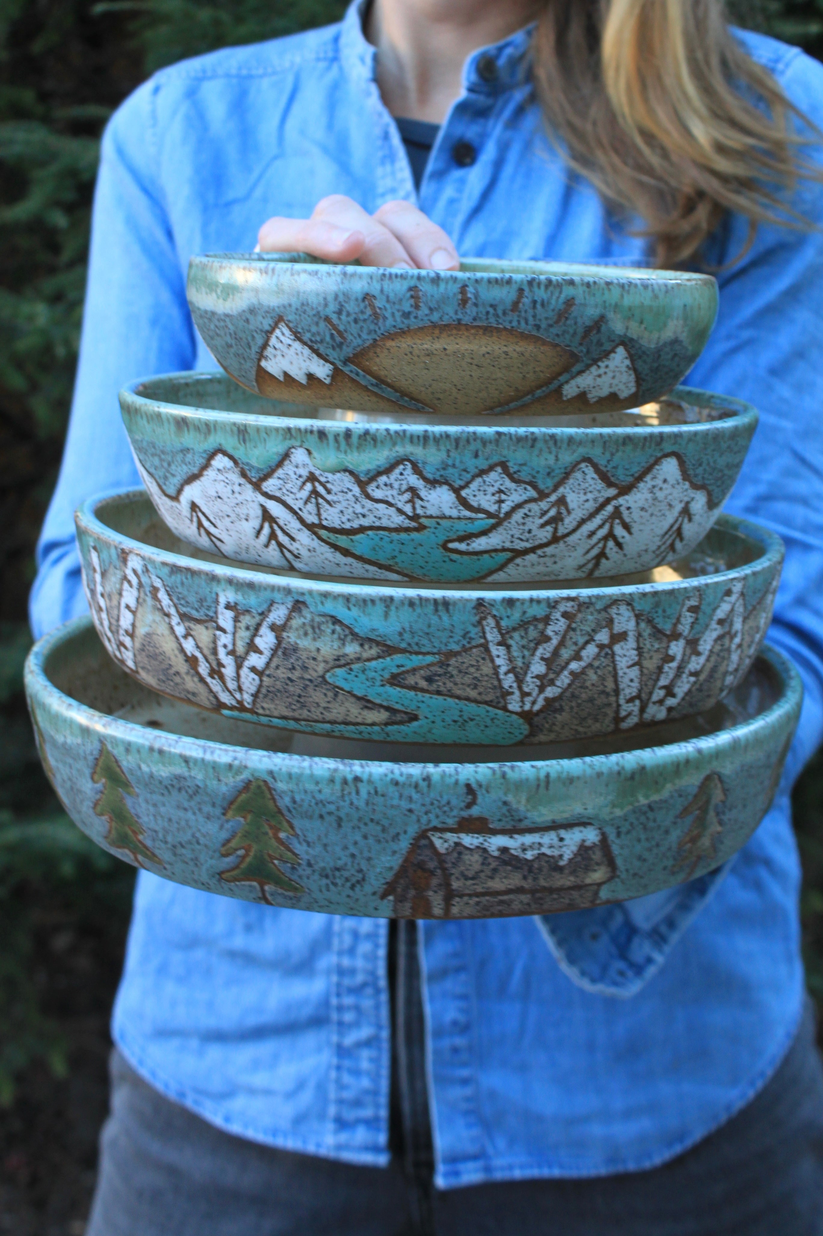 Journey Through the Mountains Nesting Bowl Set of 4