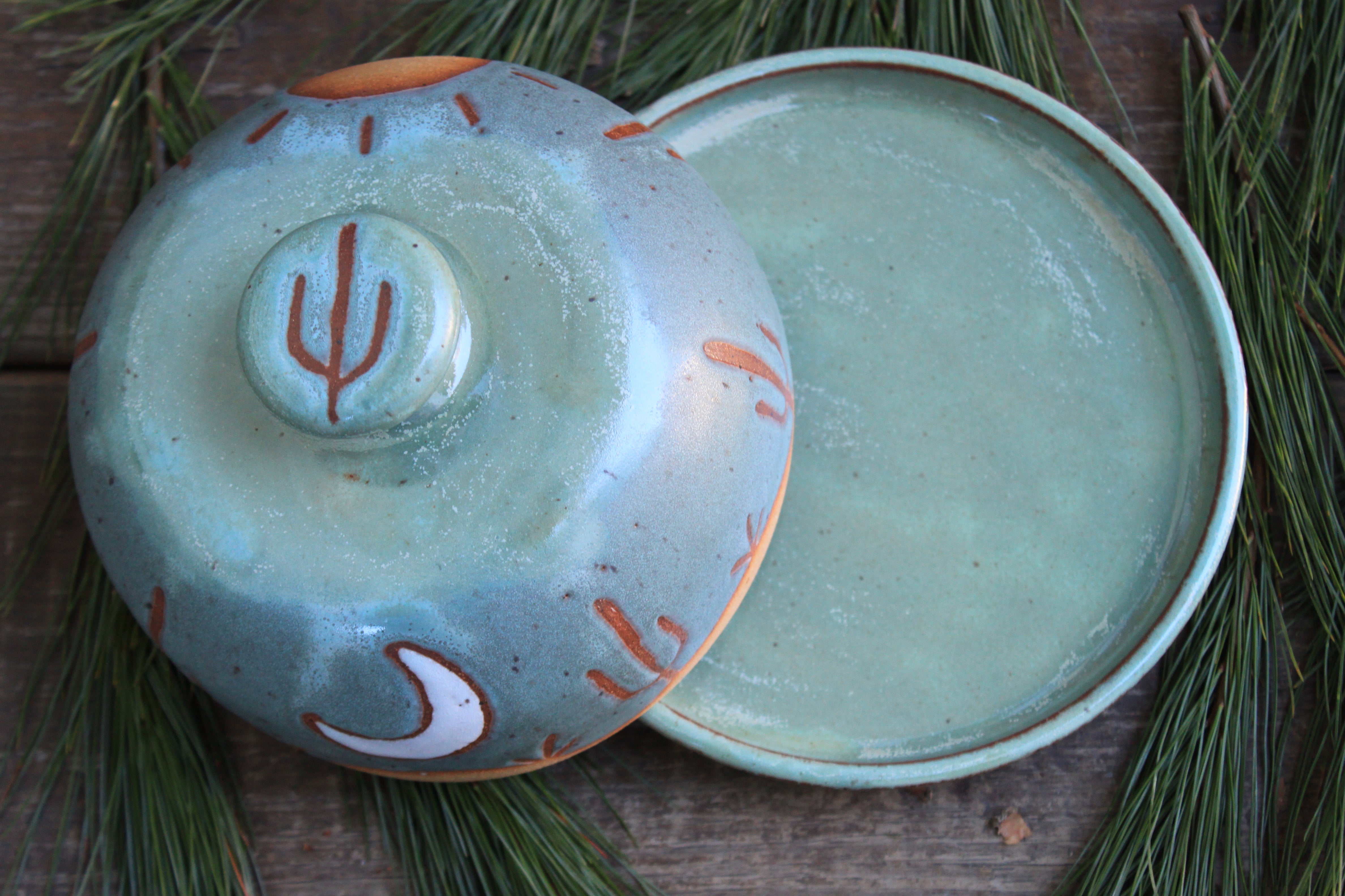 Seconds Sale! Desert Days and Nights Lidded (Butter) Dish