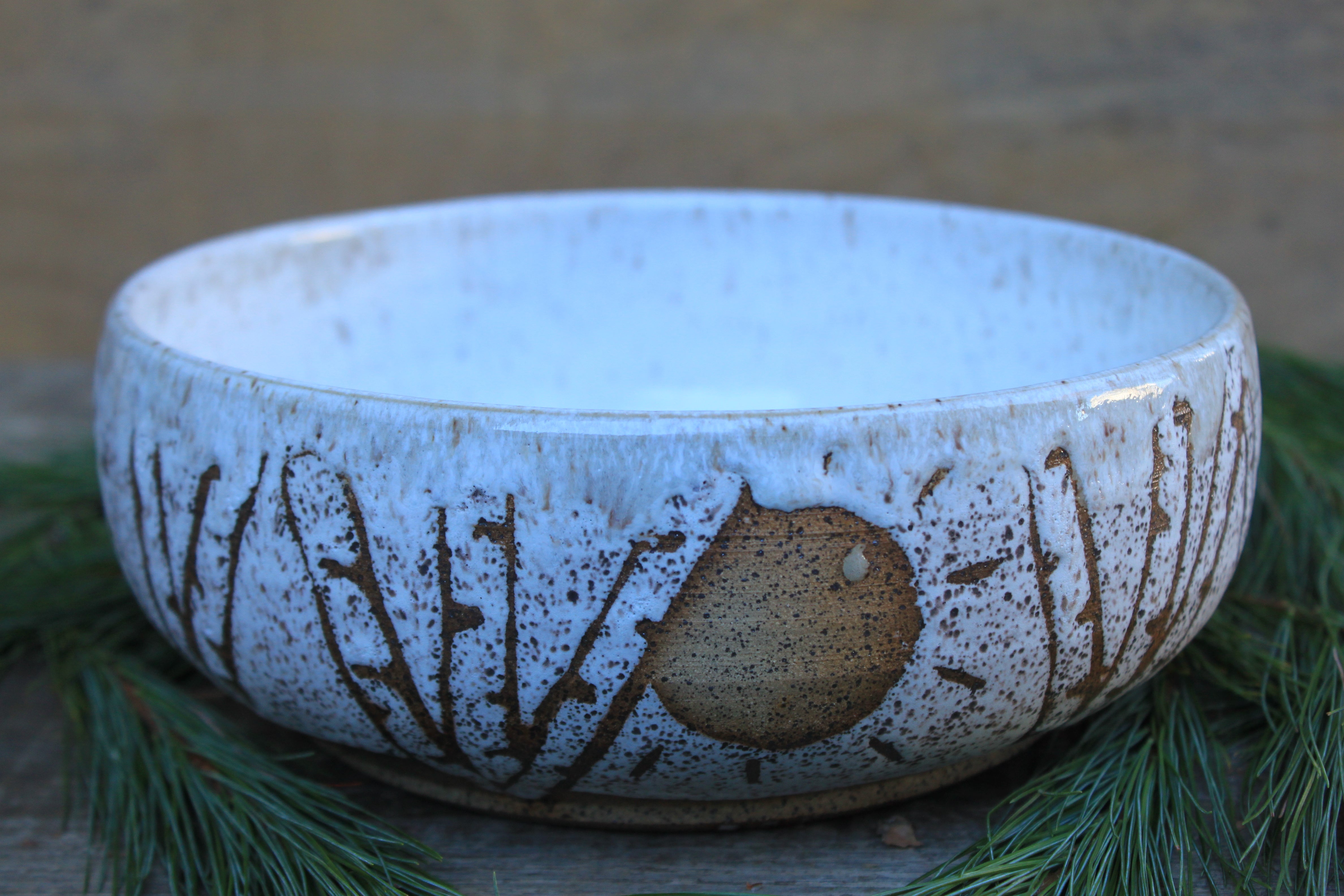 Snowy Birch Grove Serving Bowl