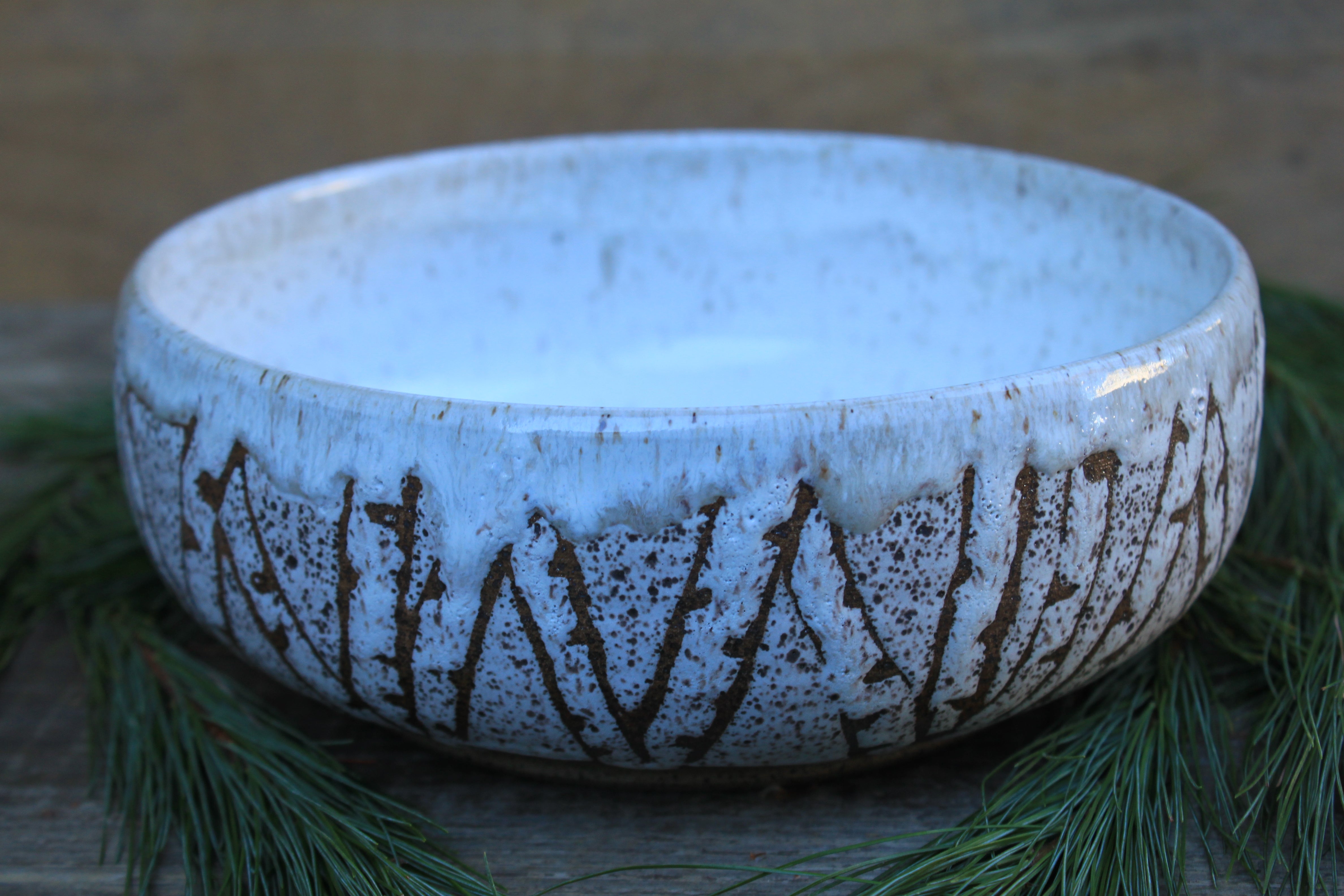 Snowy Birch Grove Serving Bowl