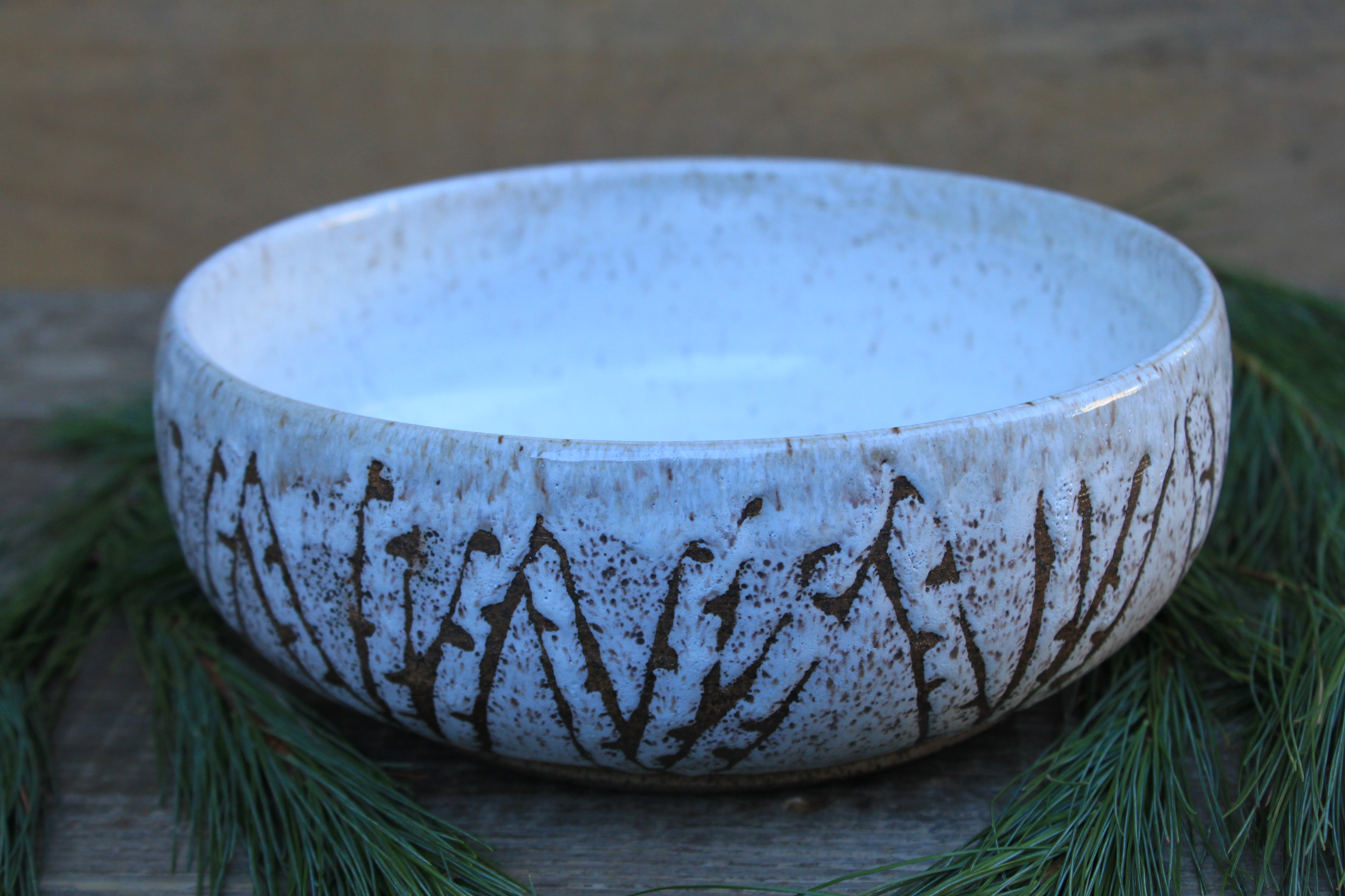 Snowy Birch Grove Serving Bowl