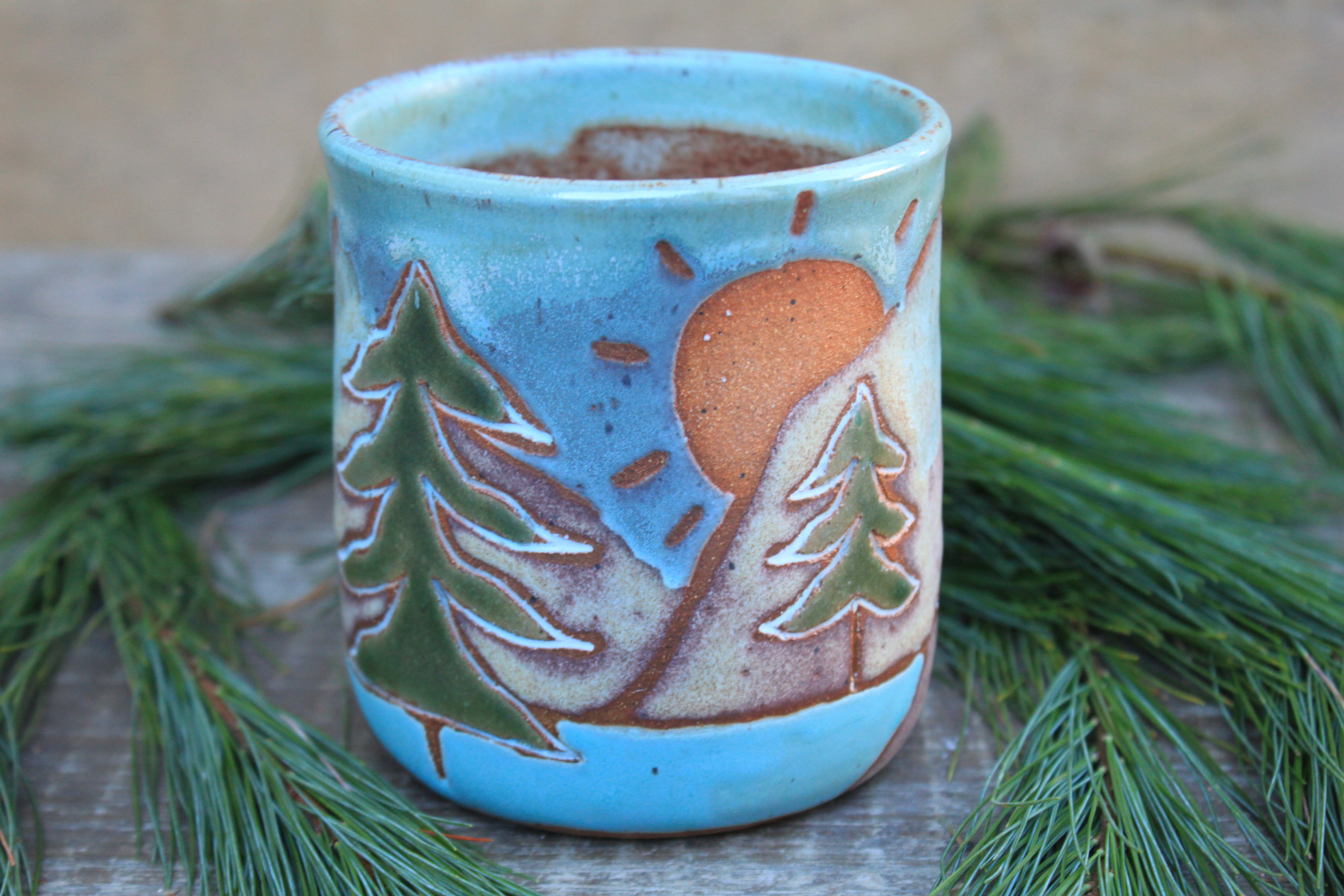 Sequoia Lake Days Carved Mug, 17 oz