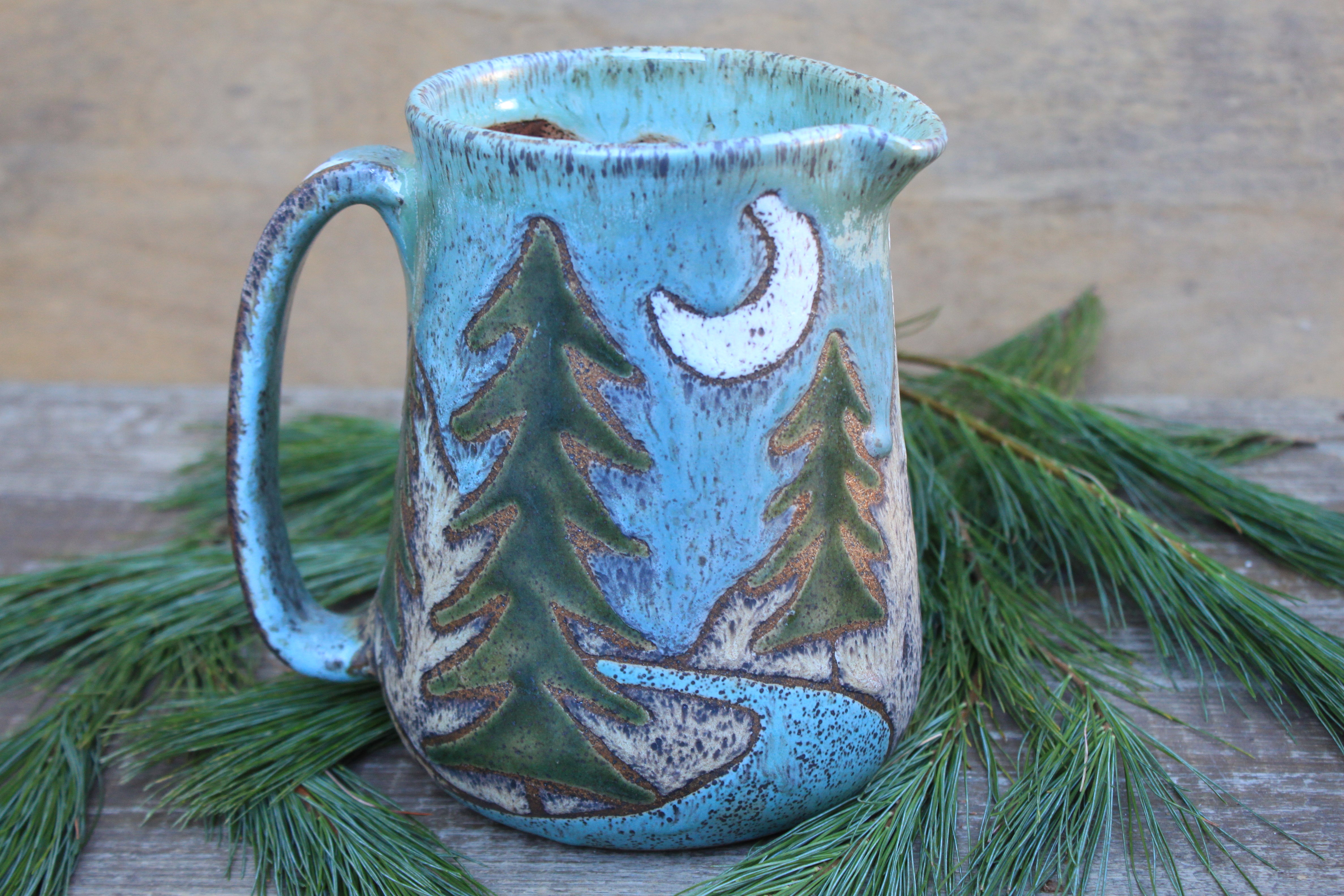 Birch and Evergreen Forest Pitcher, 53 oz