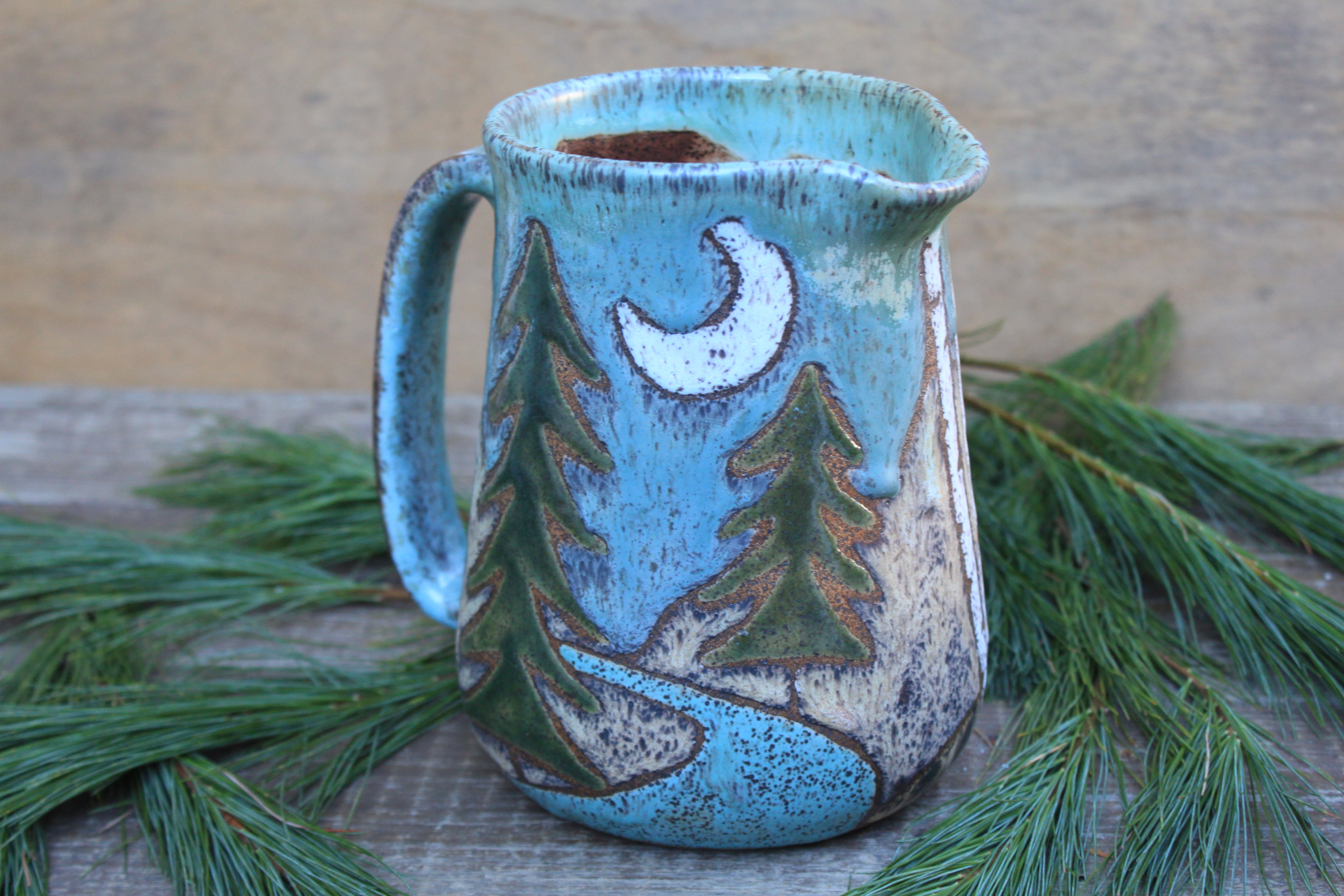 Birch and Evergreen Forest Pitcher, 53 oz