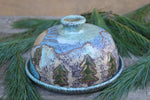 Load image into Gallery viewer, Seconds Sale! Rolling River and Evergreen Lidded (Butter) Dish
