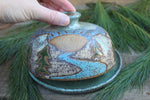 Load image into Gallery viewer, Seconds Sale! Rolling River and Evergreen Lidded (Butter) Dish
