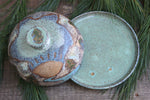 Load image into Gallery viewer, Seconds Sale! Rolling River and Evergreen Lidded (Butter) Dish
