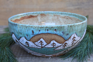 Glacial Lakes in Snowy Mountains Sunset Bowl