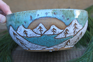 Glacial Lakes in Snowy Mountains Sunset Bowl