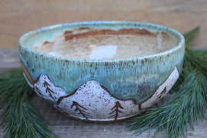 Glacial Lakes in Snowy Mountains Sunset Bowl