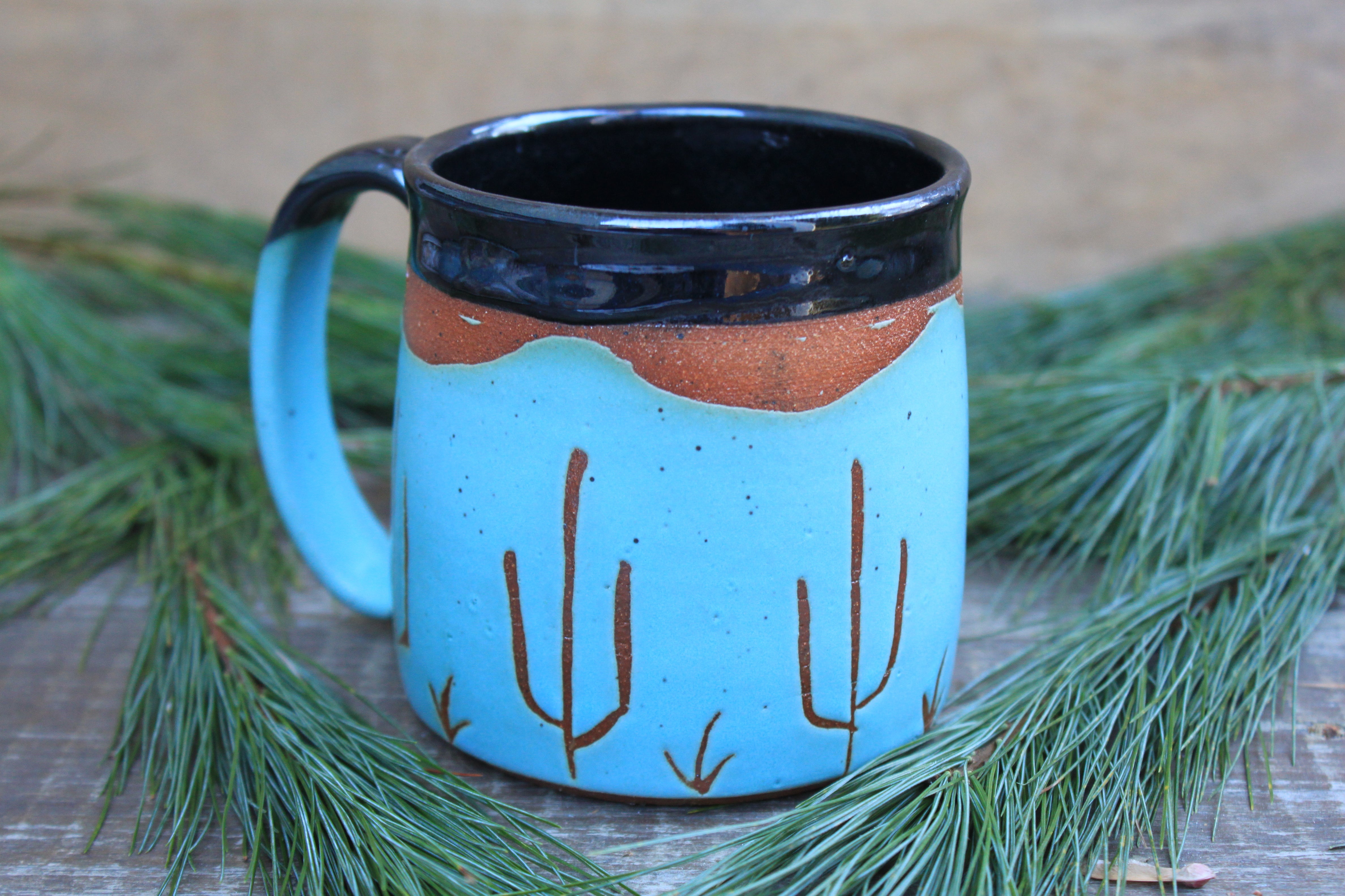 Turquoise Desert Mountain Mug, 17 oz