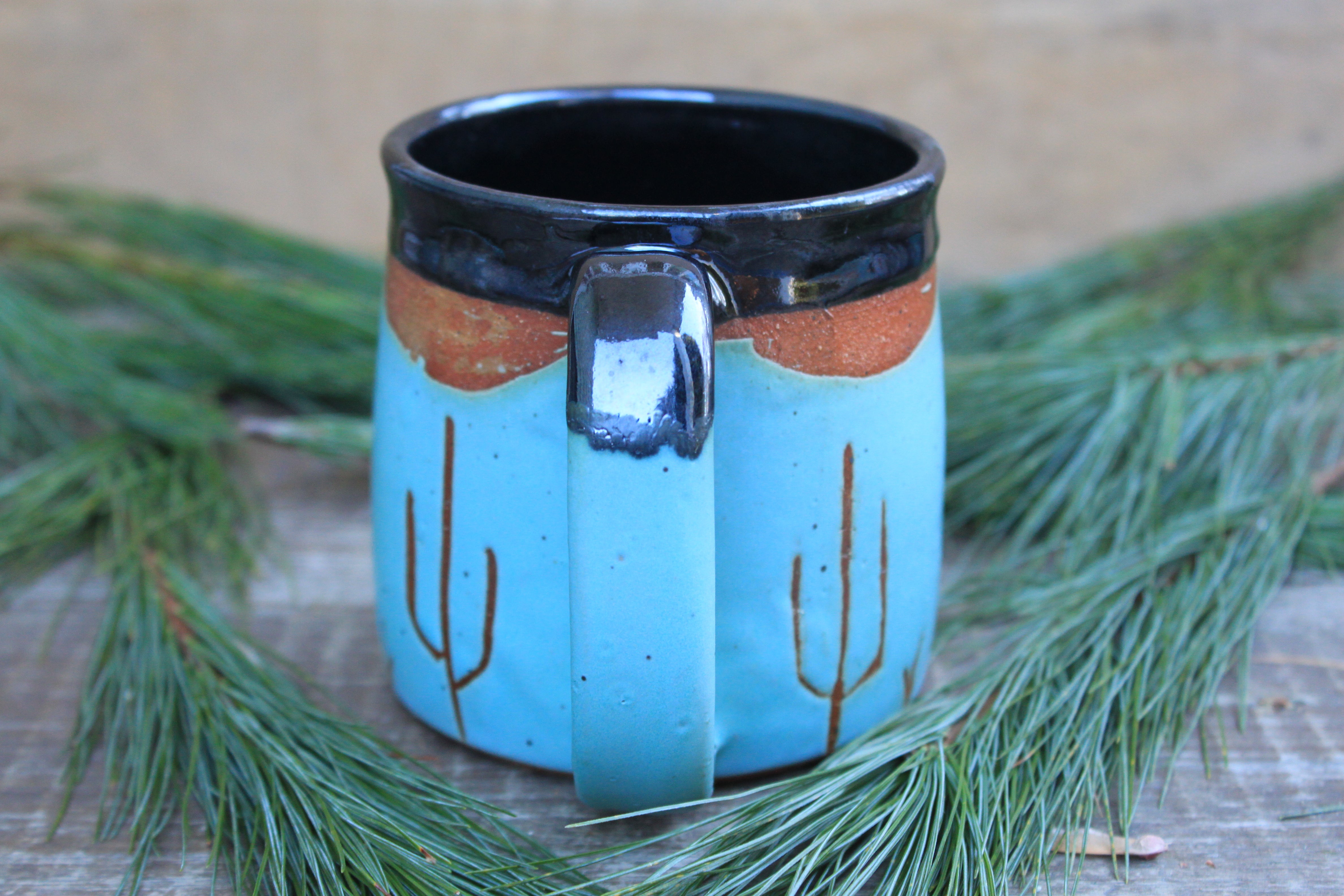 Turquoise Desert Mountain Mug, 17 oz