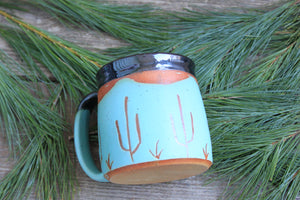 Turquoise Desert Mountain Mug, 17 oz