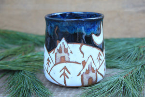 Snowy Ginger Bread House Hills Mug, 18 oz