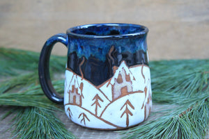 Snowy Ginger Bread House Hills Mug, 18 oz