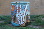 Load image into Gallery viewer, Birch Trees and Evergreens Utensil Jar
