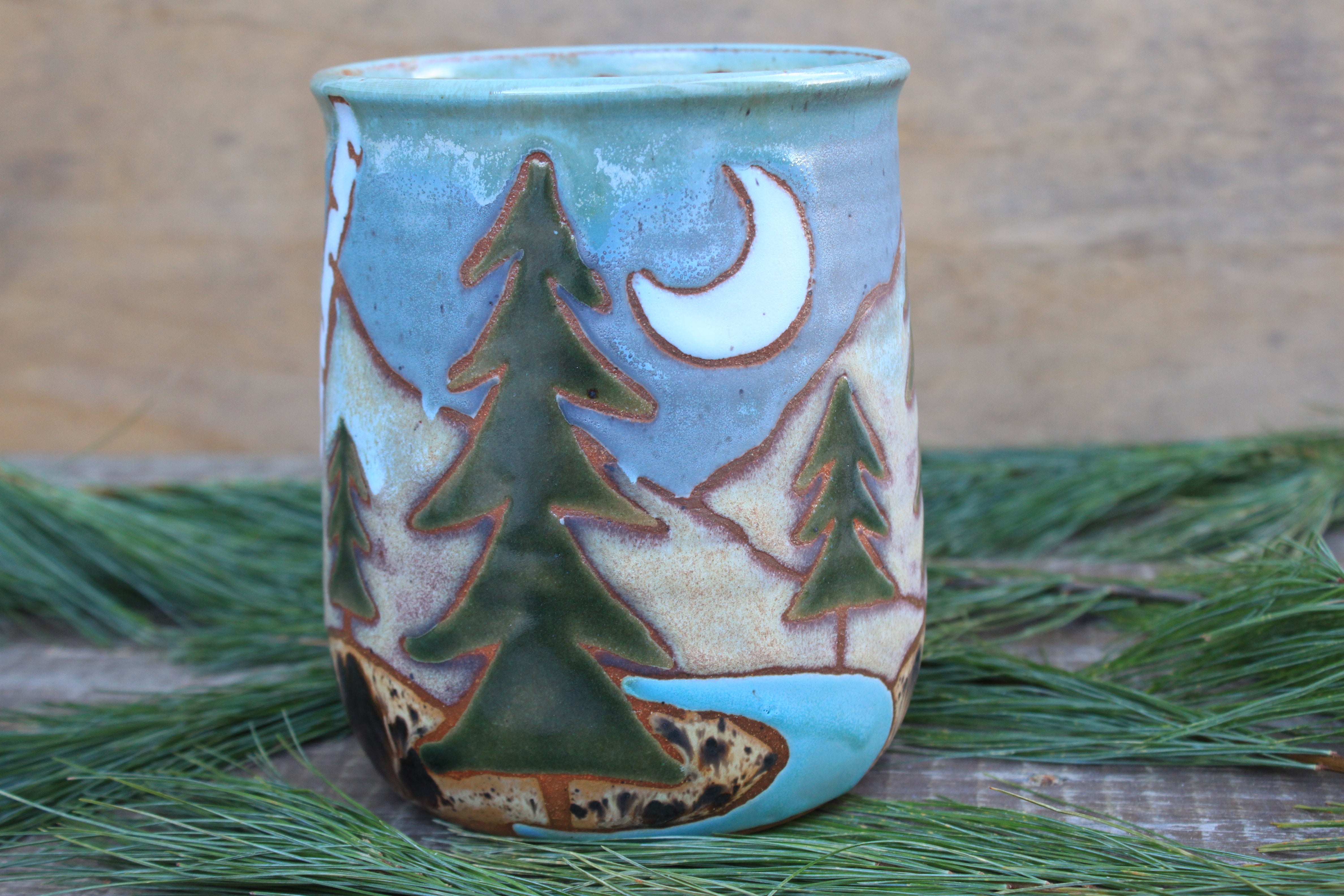 Birch Trees and Evergreens Utensil Jar