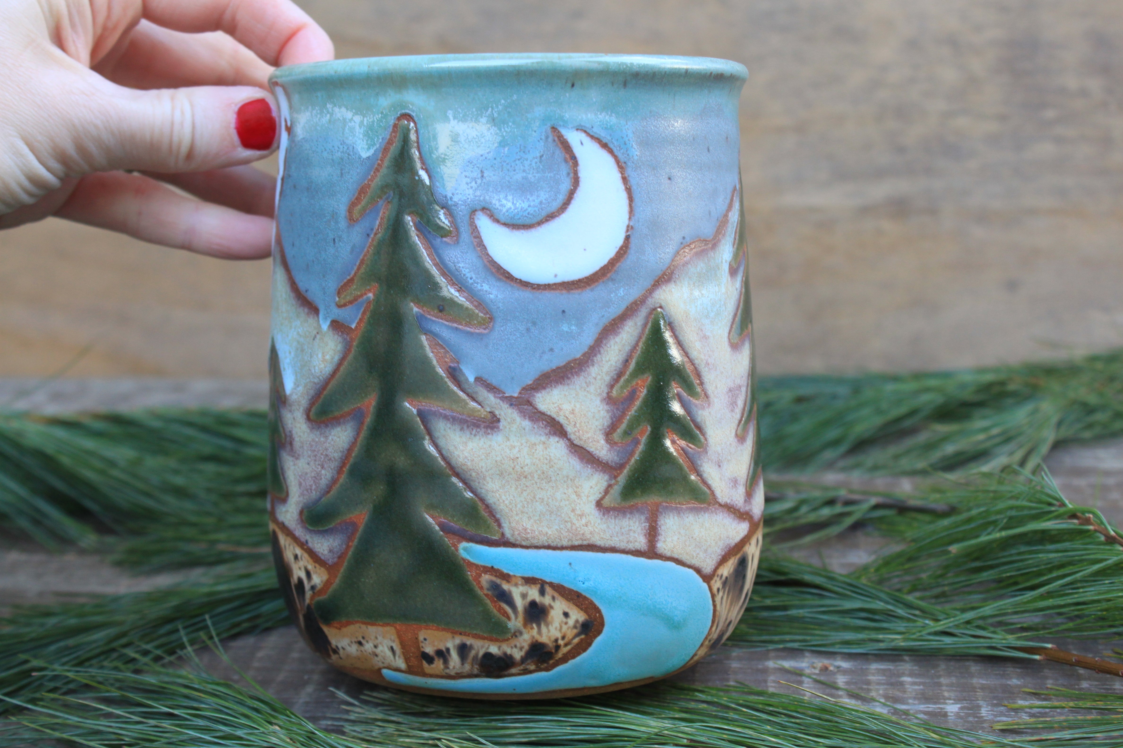 Birch Trees and Evergreens Utensil Jar