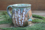 Load image into Gallery viewer, Birch Trees and Evergreen Days Mug, 19 oz

