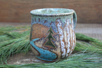 Load image into Gallery viewer, Birch Trees and Evergreen Days Mug, 19 oz
