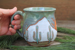 Load image into Gallery viewer, Snowy Desert Mountain Sunset Mug, 18 oz
