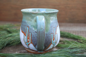 Snowy Desert Mountain Sunset Mug, 18 oz
