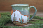 Load image into Gallery viewer, Snowy Desert Mountain Sunset Mug, 18 oz
