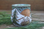 Load image into Gallery viewer, Snowy Cabin Forest Days Carved Mug, 19 oz

