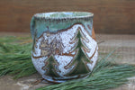 Load image into Gallery viewer, Snowy Cabin Forest Days Carved Mug, 19 oz
