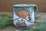 Load image into Gallery viewer, Snowy Cabin Forest Days Carved Mug, 19 oz
