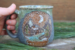 Load image into Gallery viewer, 2025 Distant Mountain Snow Globe Dreams Carved Mug, 17 oz
