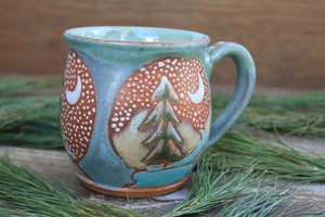 Evergreen Forest Snow Globe Dreams Mug, 16 oz