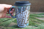 Load image into Gallery viewer, Seconds Sale! Birch Trees and Evergreen Days Handled Travel Mug, 18 oz
