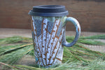 Load image into Gallery viewer, Seconds Sale! Birch Trees and Evergreen Days Handled Travel Mug, 18 oz
