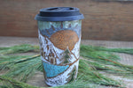 Load image into Gallery viewer, Snowy Cabin Forest Days Carved Handled Travel Mug, 17 oz
