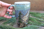 Load image into Gallery viewer, Cabin Forest Nights Carved Handled Carved Travel Mug, 15 oz
