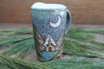 Load image into Gallery viewer, Cabin Forest Nights Carved Handled Carved Travel Mug, 15 oz
