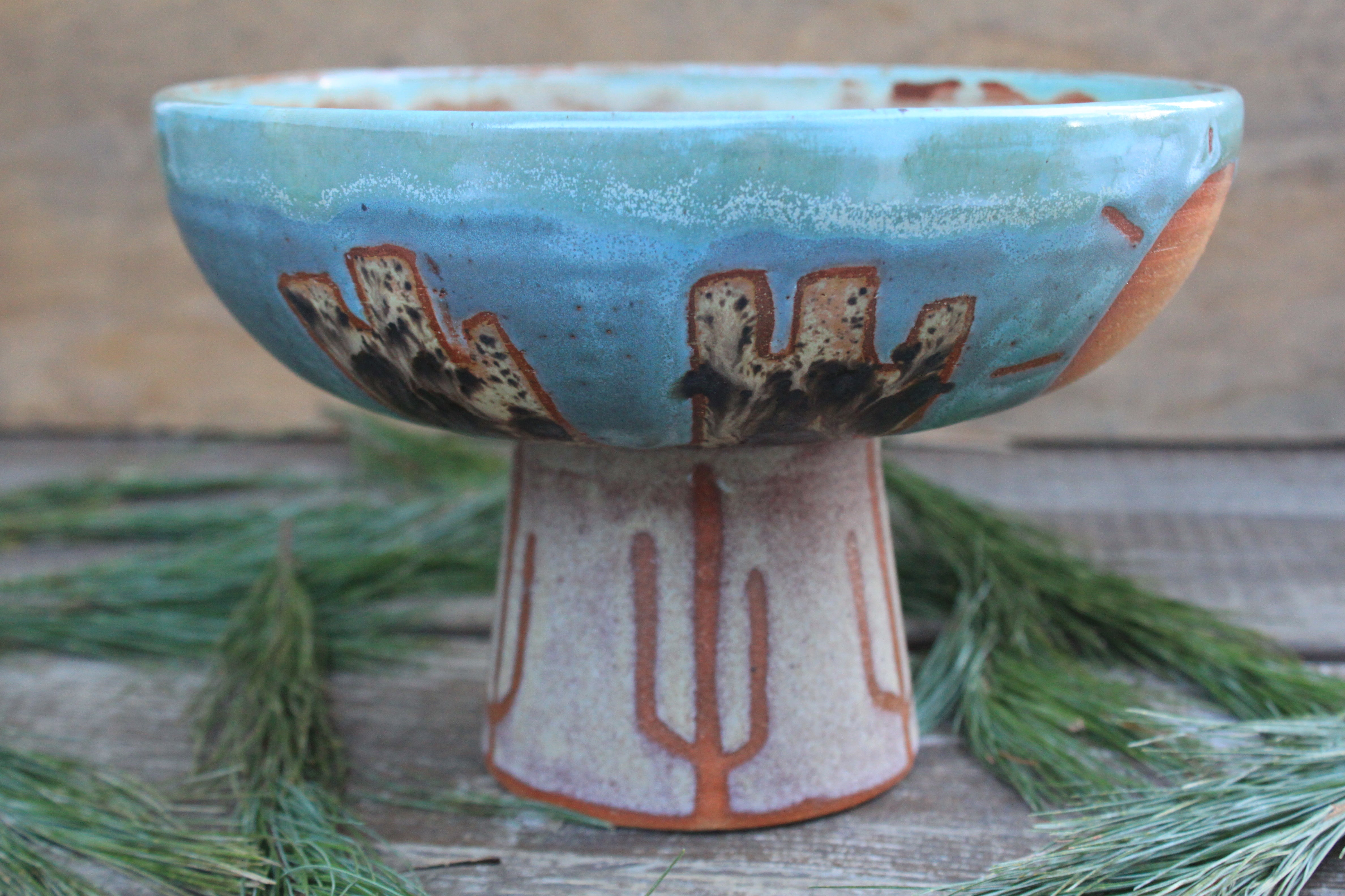 Butte-iful Desert Days Pedestal Bowl