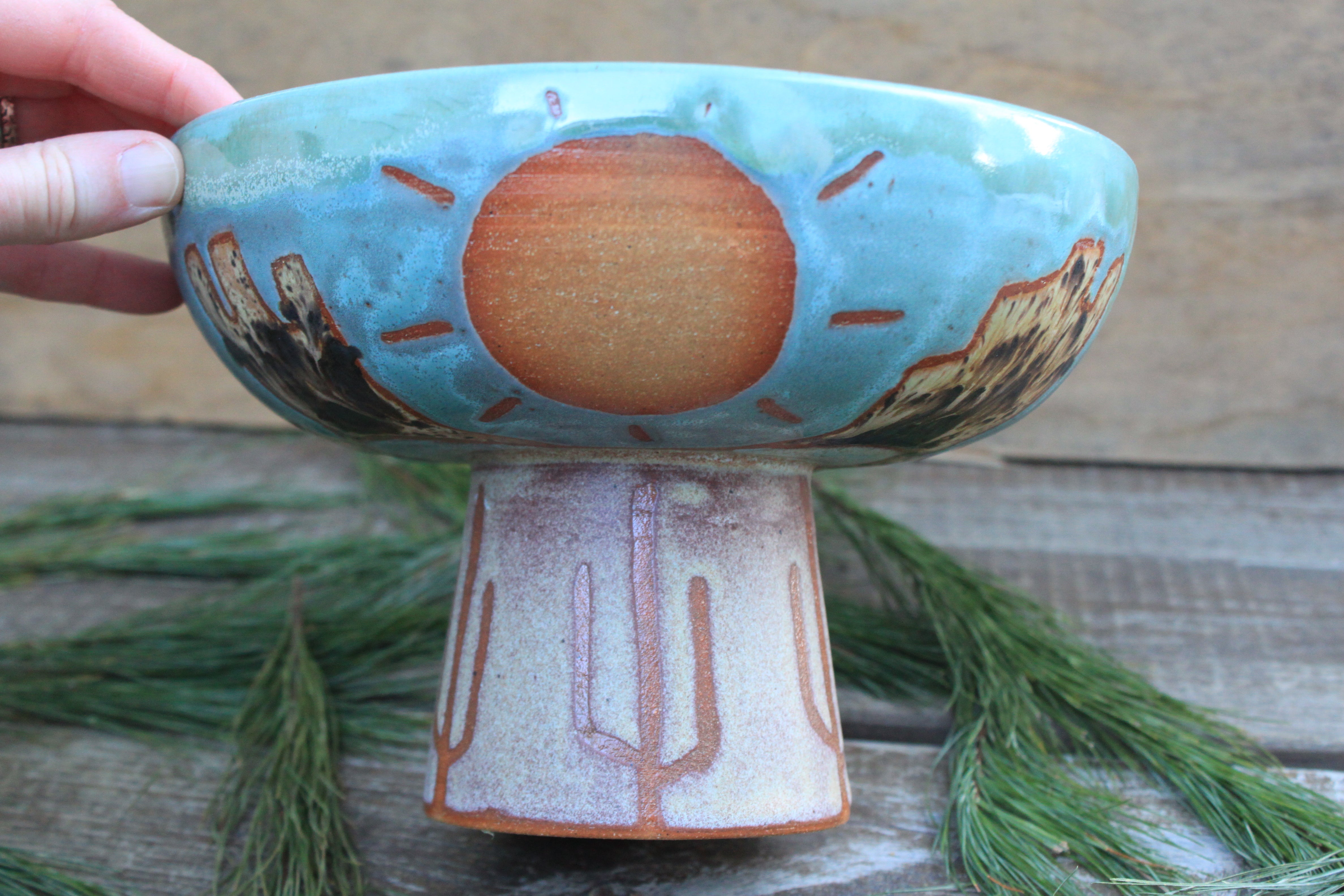 Butte-iful Desert Days Pedestal Bowl