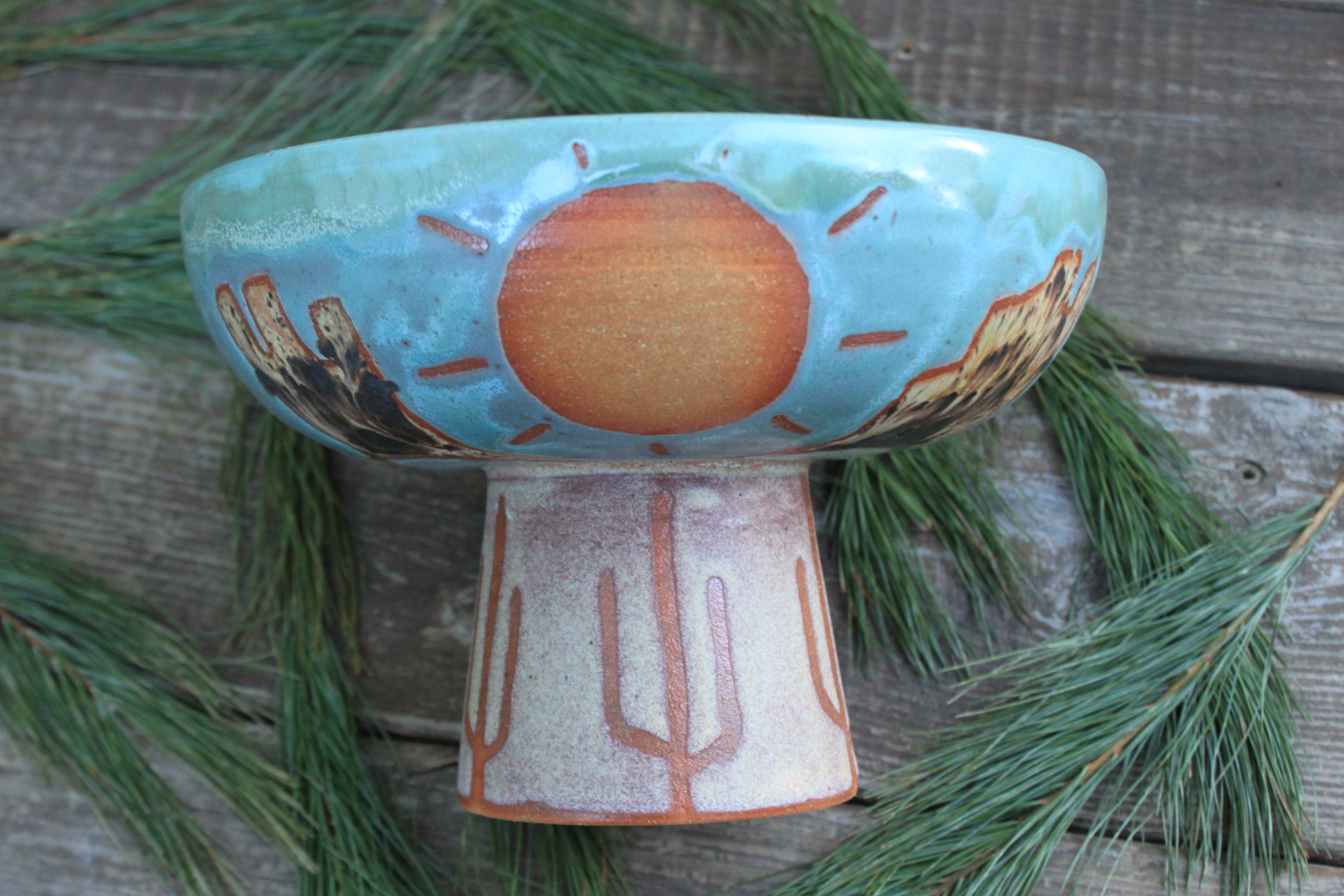 Butte-iful Desert Days Pedestal Bowl