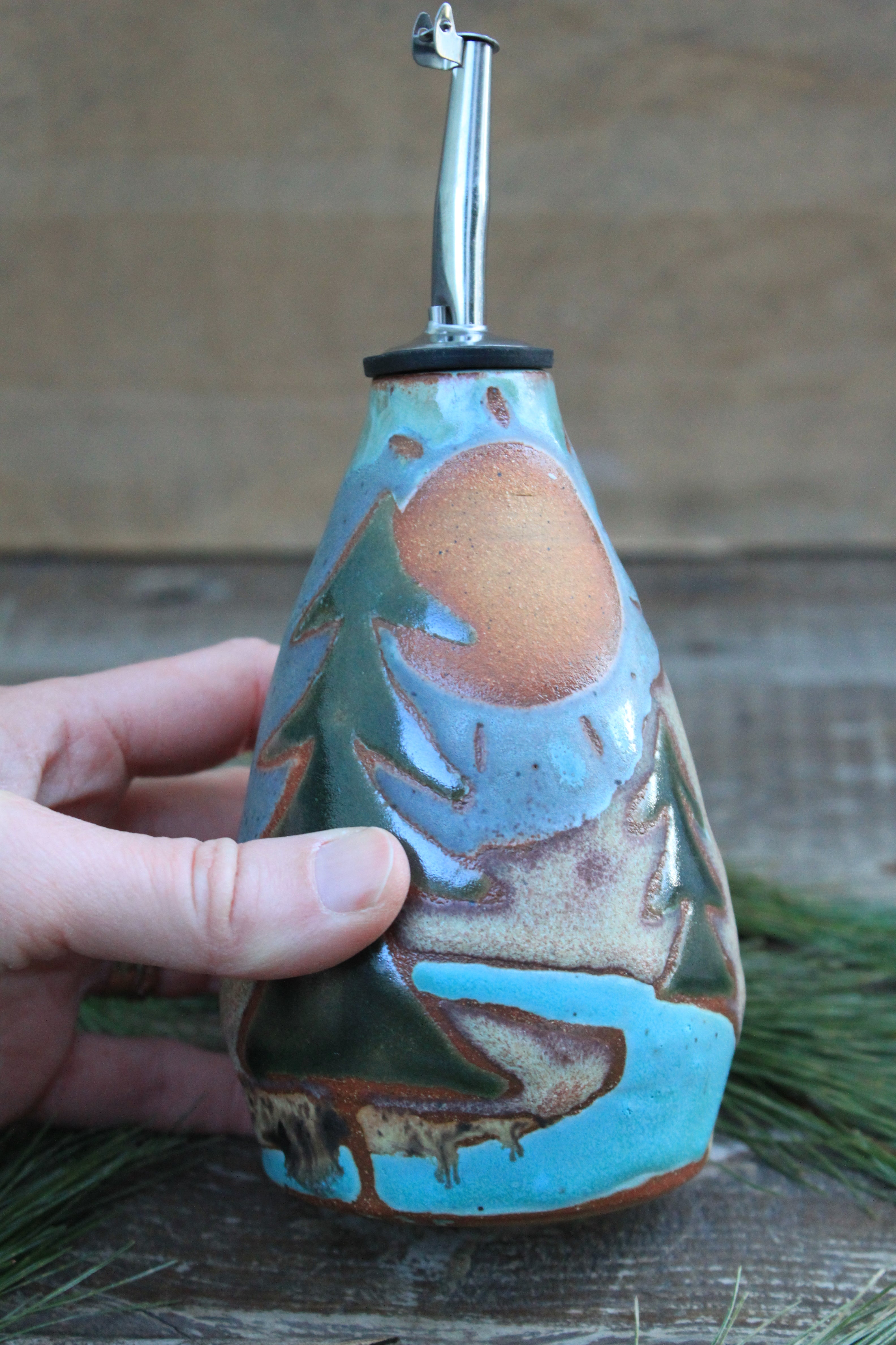 Sequoia Turquoise River Days Olive Oil Cruet, 10 oz