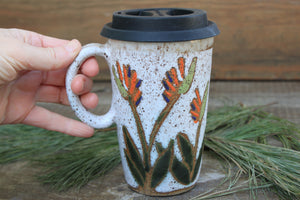 Tropical Bird of Paradise Handled Travel Mug, 16 oz