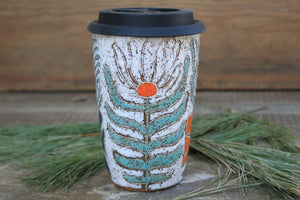 Retro Flower Power Travel Mug, 17 oz