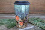 Load image into Gallery viewer, Wildflower Fields and Glacial Lake Carved Travel Mug, 20 oz

