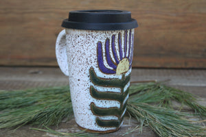 Retro Flower Power Travel Mug, 17 oz