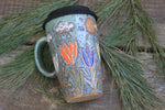 Load image into Gallery viewer, Tulip Fields and Sun Showers Carved Travel Mug, 18 oz

